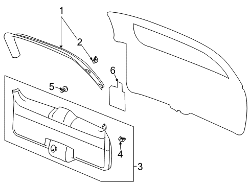 2005 GMC Envoy XL Interior Trim - Lift Gate Molding Asm-Lift Gate Window Garnish *Gray Y Diagram for 15136322