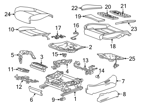 2016 Cadillac CT6 Driver Seat Components Seat Cushion Pad Diagram for 84008956