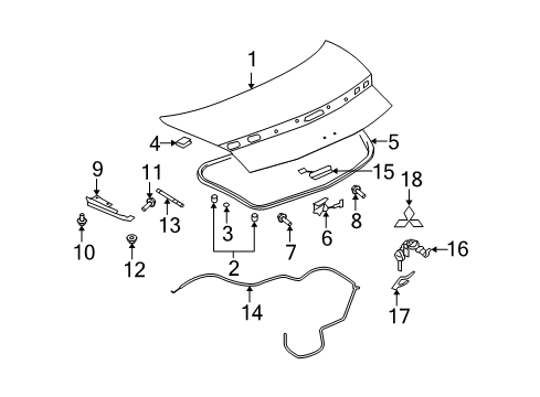 2012 Mitsubishi Eclipse Trunk Bolt-HEXAGON FLANGE Head Diagram for MF140024