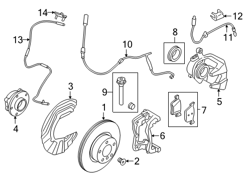 2021 BMW M340i xDrive Anti-Lock Brakes BRACKET FOR BRAKE HOSE, FRON Diagram for 34306877751