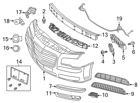2013 Chrysler 300 Front Bumper APPLIQUE-FASCIA Diagram for 68156952AA