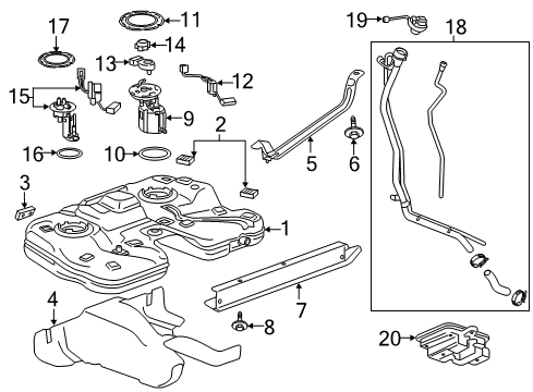 2019 Buick Envision Fuel System Components Fuel Gauge Sending Unit Diagram for 13589582