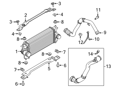 2019 Ford F-150 Intercooler Outlet Tube Diagram for JL3Z-6F073-B