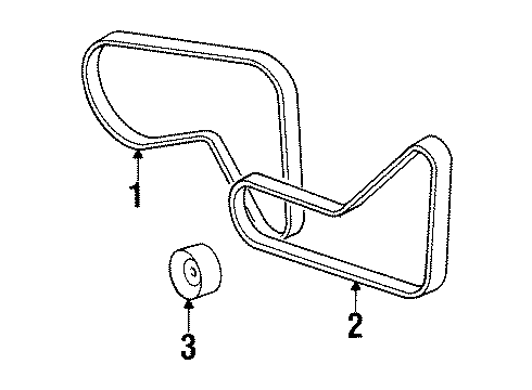 1990 Lincoln Town Car Belts & Pulleys Air Injection Reactor Belt Diagram for E6AZ-8620-B