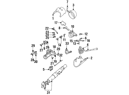 1994 Ford Explorer Steering Column Housing & Components, Shroud, Switches & Levers Ignition Switch Diagram for F2TZ-11572-F