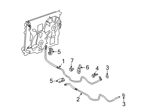 2009 Cadillac SRX Trans Oil Cooler Lower Hose Clip Diagram for 15921020