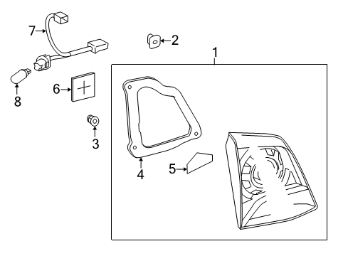 2013 Toyota Land Cruiser Bulbs Back Up Lamp Assembly Diagram for 81581-60300