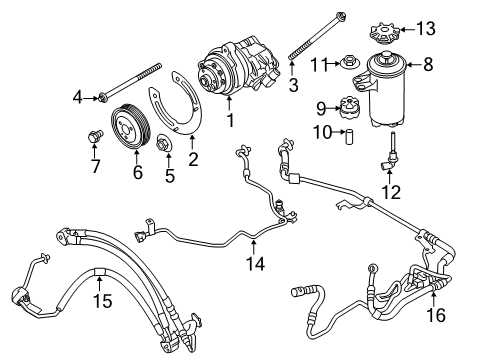 2016 BMW X5 P/S Pump & Hoses, Steering Gear & Linkage Combination Return Pipe Diagram for 32416784710