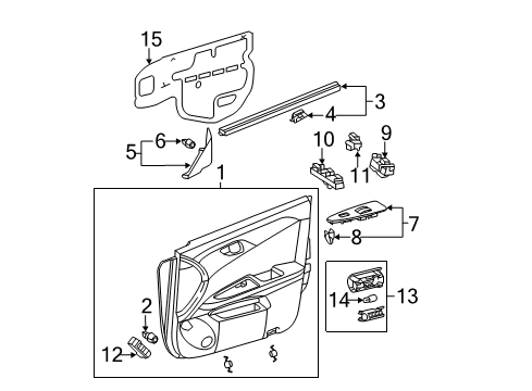 2012 Toyota Avalon Rear Door Corner Cover Diagram for 67491-AC040