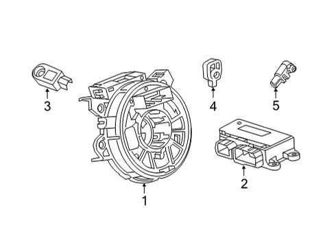 2022 GMC Yukon Air Bag Components Driver Air Bag Diagram for 84823470