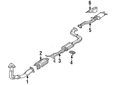 1995 Ford Aspire Exhaust Components Front Pipe Diagram for F4BZ-5246-A