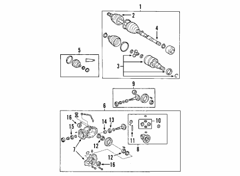 2020 Toyota Sequoia Rear Axle, Axle Shafts & Joints, Differential, Drive Axles, Propeller Shaft Front Pinion Bearing Diagram for 90366-40123