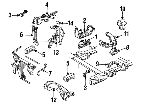 1991 Pontiac Grand Prix Alternator Bracket Asm-Generator Diagram for 10044965