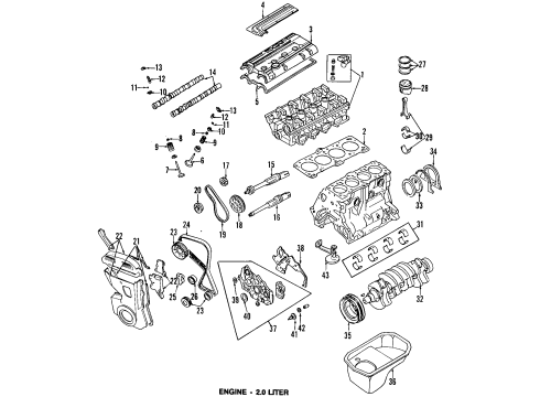 1998 Mitsubishi Eclipse Engine Parts, Mounts, Cylinder Head & Valves, Camshaft & Timing, Oil Pan, Oil Pump, Balance Shafts, Crankshaft & Bearings, Pistons, Rings & Bearings Bracket-Engine Roll DAMPENER Diagram for MB910662