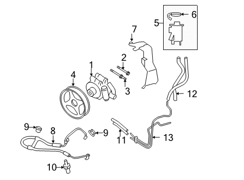 2005 Ford F-150 P/S Pump & Hoses, Steering Gear & Linkage Pressure Hose Diagram for 8L3Z-3A719-K