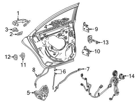 2022 Cadillac CT4 Lock & Hardware Harness Diagram for 85105678