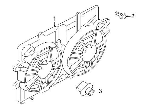 2006 Mercury Mariner Cooling System, Radiator, Water Pump, Cooling Fan Fan Assembly Bolt Diagram for -N806181-S2