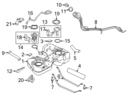 2015 Ford Special Service Police Sedan Senders Fuel Pump Diagram for EG1Z-9H307-A