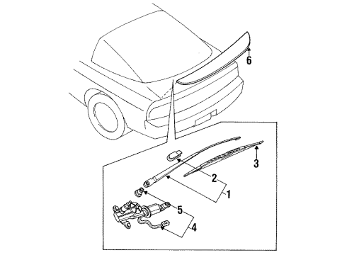 1989 Nissan 240SX Wiper & Washer Components Blade Assembly Diagram for B889M-50040