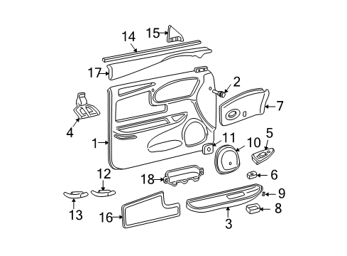 1999 Buick Century Interior Trim - Front Door Mirror Switch Diagram for 19259977