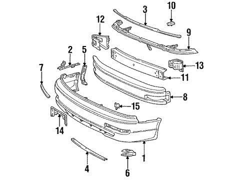 1994 Toyota Camry Front Bumper Bumper Cover Diagram for 52119-06900