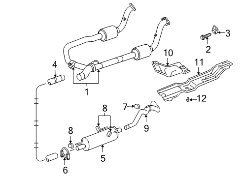 2004 Dodge Ram 1500 Exhaust Components Converter-Exhaust Diagram for 52110486AB