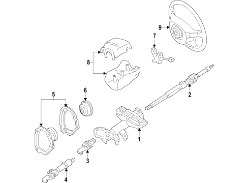 2001 Toyota Avalon Steering Column & Wheel, Steering Gear & Linkage Steering Wheel Diagram for 45100-07100-A0