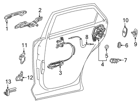 2022 Lexus NX350h Lock & Hardware HANDLE ASSY, FR DOOR Diagram for 69210-78090-E0