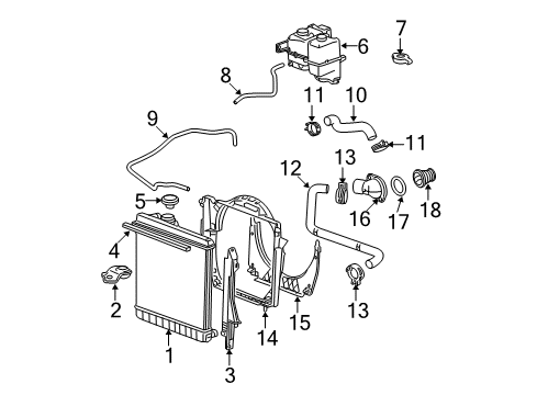 2009 Chevrolet Colorado Radiator & Components Bracket, Radiator Side Mounting Diagram for 25964056