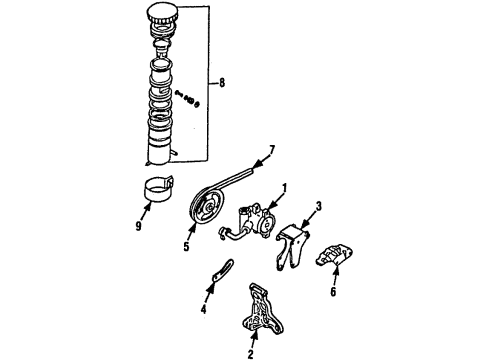 1988 Chevrolet Spectrum P/S Pump & Hoses, Steering Gear & Linkage Belt Diagram for 94124559