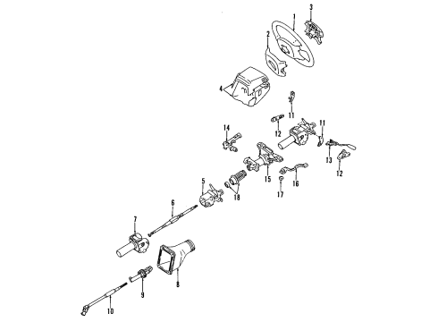 1992 Lexus SC300 Steering Column & Wheel, Steering Gear & Linkage Tube Sub-Assy, Steering Column Diagram for 45205-24040