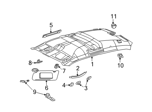 2009 Dodge Challenger Interior Trim - Roof Clip-Visor Diagram for 68044426AA