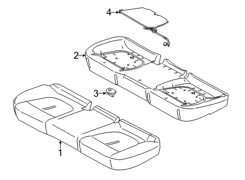 2019 Lincoln MKZ Rear Seat Components Seat Cushion Pad Diagram for DP5Z-5463840-B