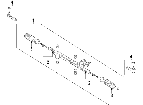 2007 Toyota Tacoma P/S Pump & Hoses, Steering Gear & Linkage Steering Gear Seal Kit Diagram for 04445-04040