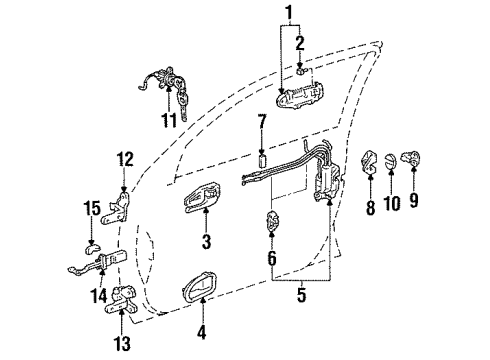 1994 Lexus GS300 Door & Components Front Door Lock Assembly, Right Diagram for 69030-30780