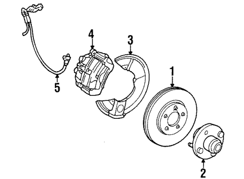 1993 Ford Taurus Front Brakes Sensor Ring Diagram for F3DZ2C182B