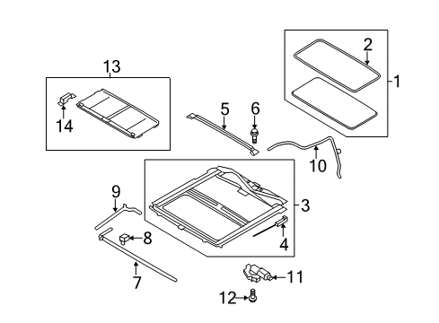 2015 Ford F-350 Super Duty Sunroof Motor Screw Diagram for 4L3Z-15C682-AA