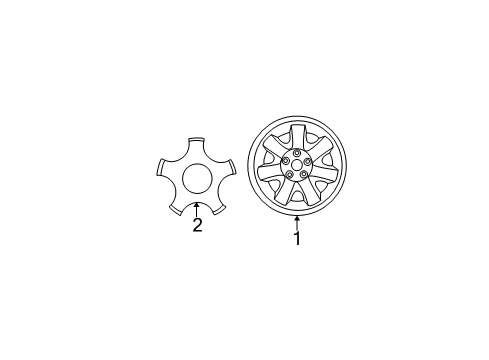 2004 Ford Taurus Wheel Covers & Trim Wheel Cover Diagram for YF1Z-1130-AB