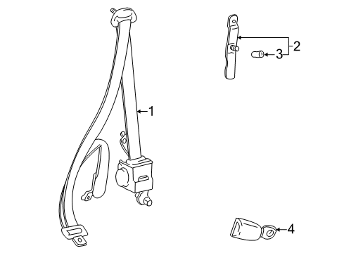 1996 Toyota RAV4 Seat Belt Lap Belt Diagram for 73330-0W010-B0
