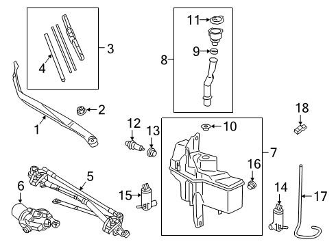 2020 Lexus UX250h Wipers Motor Assembly, FR WIPER Diagram for 85110-76071