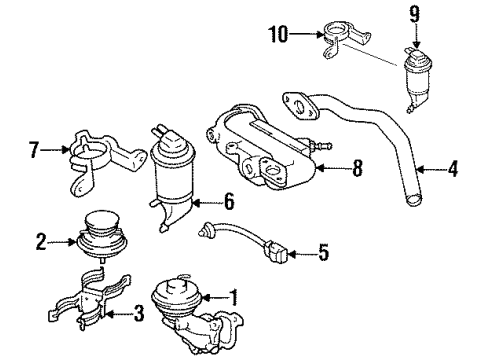1995 Toyota Camry Emission Components Cooler, EGR, NO.1 Diagram for 25681-62010