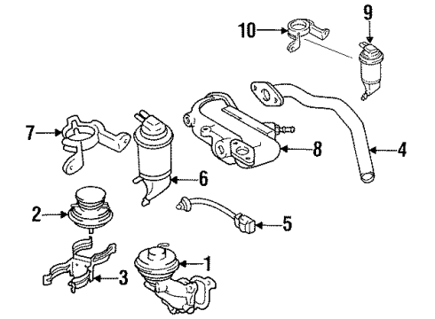 1992 Toyota Camry Emission Components Pipe, E.G.R, NO.1 Diagram for 25611-62020