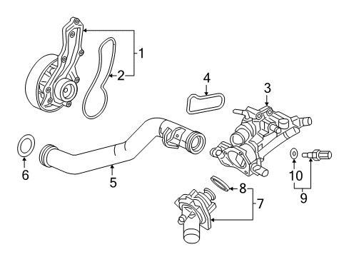 2020 Honda Civic Powertrain Control Pipe Complete, Connect Diagram for 19505-5BA-A00