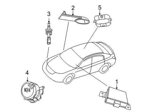 2010 Chrysler Sebring Alarm System Nut-Locking Diagram for 6104744AA