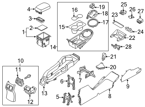 2014 Kia Sportage Heated Seats Cover-Console Indicator Diagram for 846523WBA0GA7