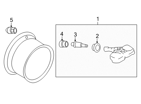 2017 Nissan Quest Tire Pressure Monitoring Tire Pressure Sensor Kit Diagram for 40770-3YM1A