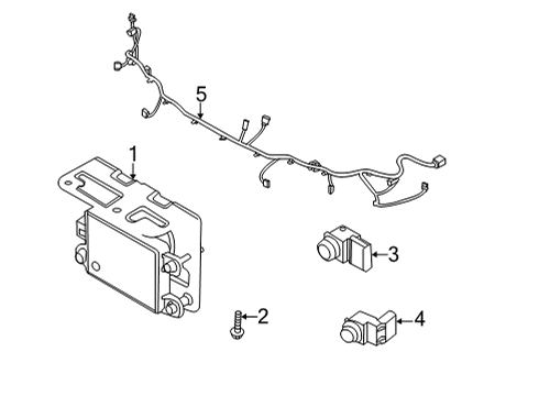 2019 Kia Niro EV Cruise Control System Ultrasonic Sensor As Diagram for 95720F2000ABT