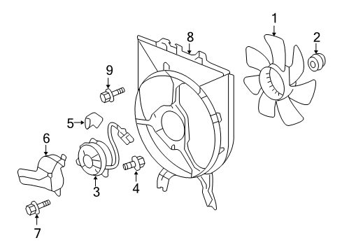 2008 Honda Odyssey A/C Condenser Fan Screw-Washer (4X11) Diagram for 90051-P5A-004