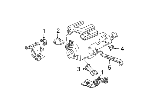 2001 Chevrolet Camaro Engine & Trans Mounting Support-Trans Diagram for 10269725