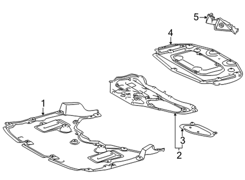 2021 Toyota Mirai Splash Shields Splash Shield Diagram for 51441-62020